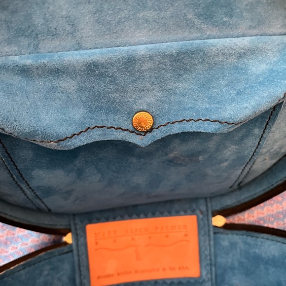 Mary Alice Palmer design handcrafted tooled leather round bag in black - Picture 12 of 14